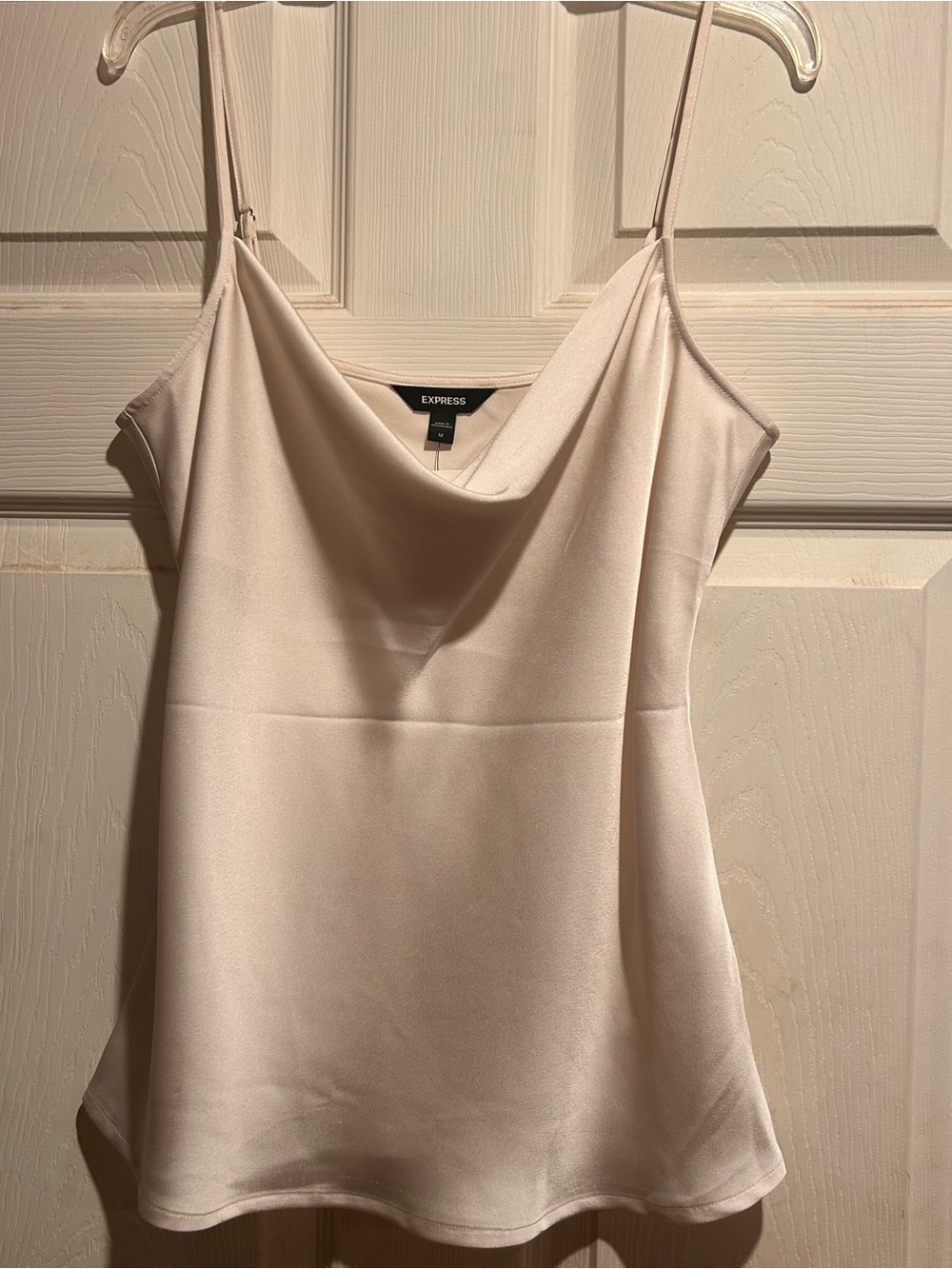 EXPRESS Cream Satin Cowl-Neck Camisole